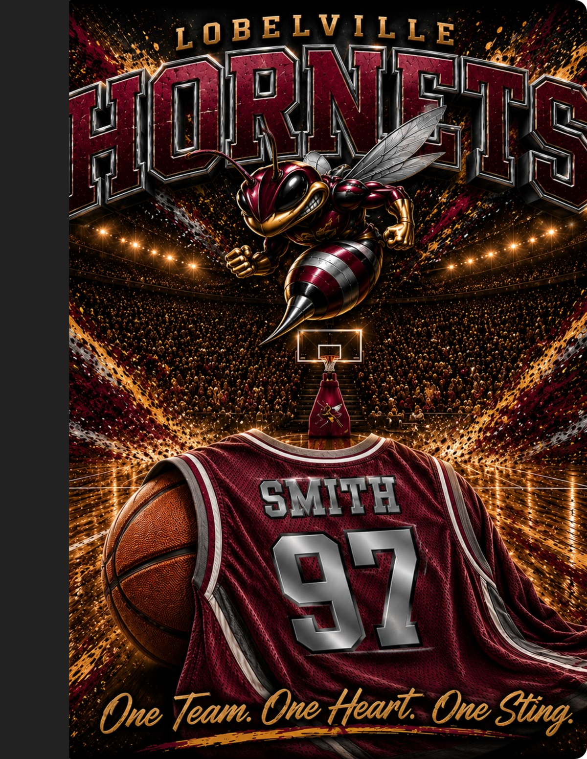 Lobelville Hornets Basketball Personalized