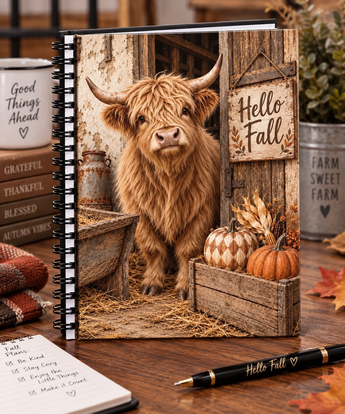 Highland Cow Hardcover Journal