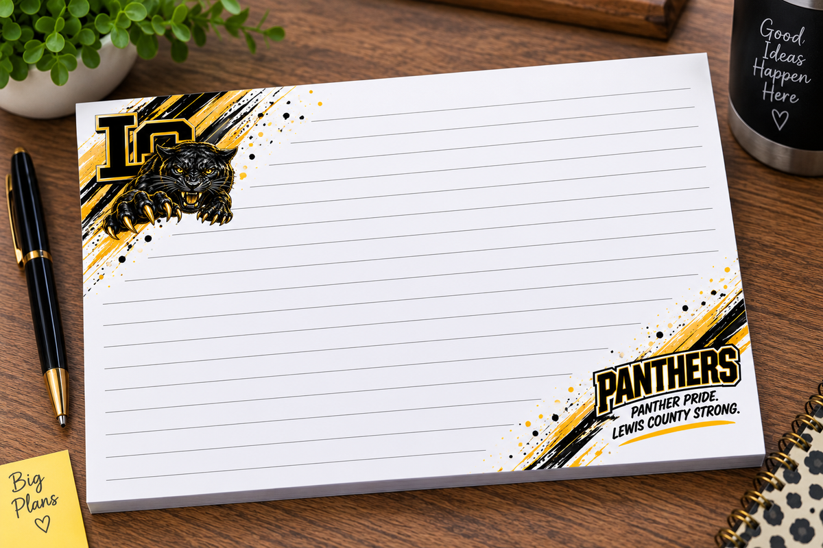 Panther Prowl Lewis County Large Notepad