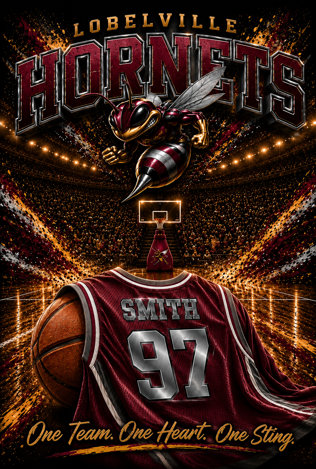 Lobelville Hornets Basketball Personalized